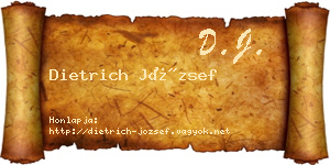 Dietrich József névjegykártya